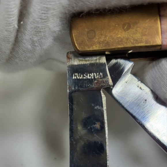 4 Blade Multifunctional Pocket Knife with Gold and Orange Handle - Picture 4 of 14